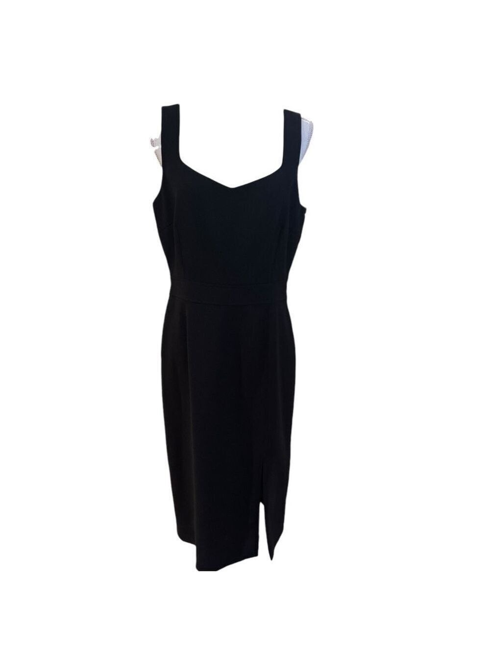 SOLD J.Crew 109% Wool Crepe Lined Black Dress with Slit Size 10 - Picture 2 of 15